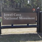 The Jewel Cave National Monument entrance sign.