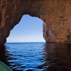 Looking out from inside the Malta's Blue Grotto.