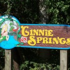 Ginnie Springs entrance sign.