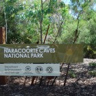 Naracoorte Caves National Park Entrance Sign.