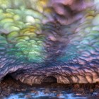 Inside a colorful Russian ice cave.