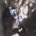 Exiting New Brunswick's popular Harbell's Cave.