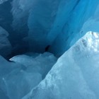 Inside a recently exposed ice cave on the Athabasca Glacier.