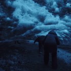 Inside one of Iceland's blue ice caves.