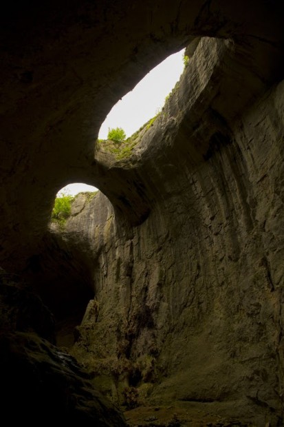Inside Prohodna Cave.