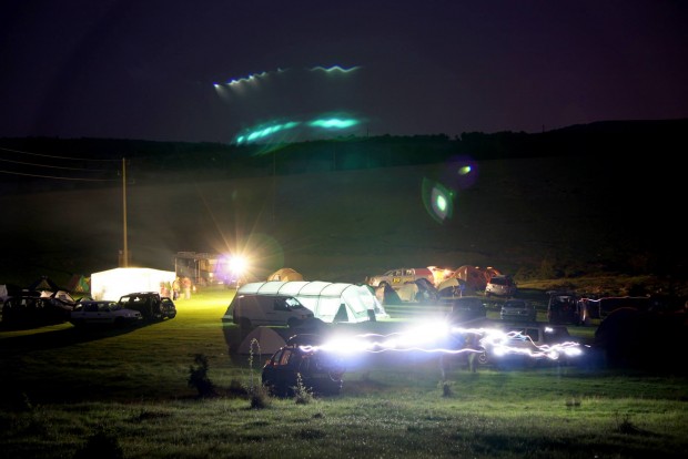 The camp at night. 