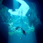 Looking up from inside Kilsby's Sinkhole.